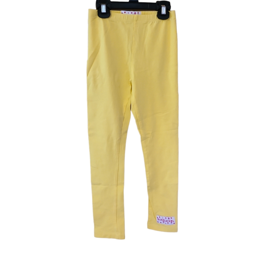 Ruffle Girl leggings, 6 girls, 95% COTTON, 5% SPANDEX, yellow